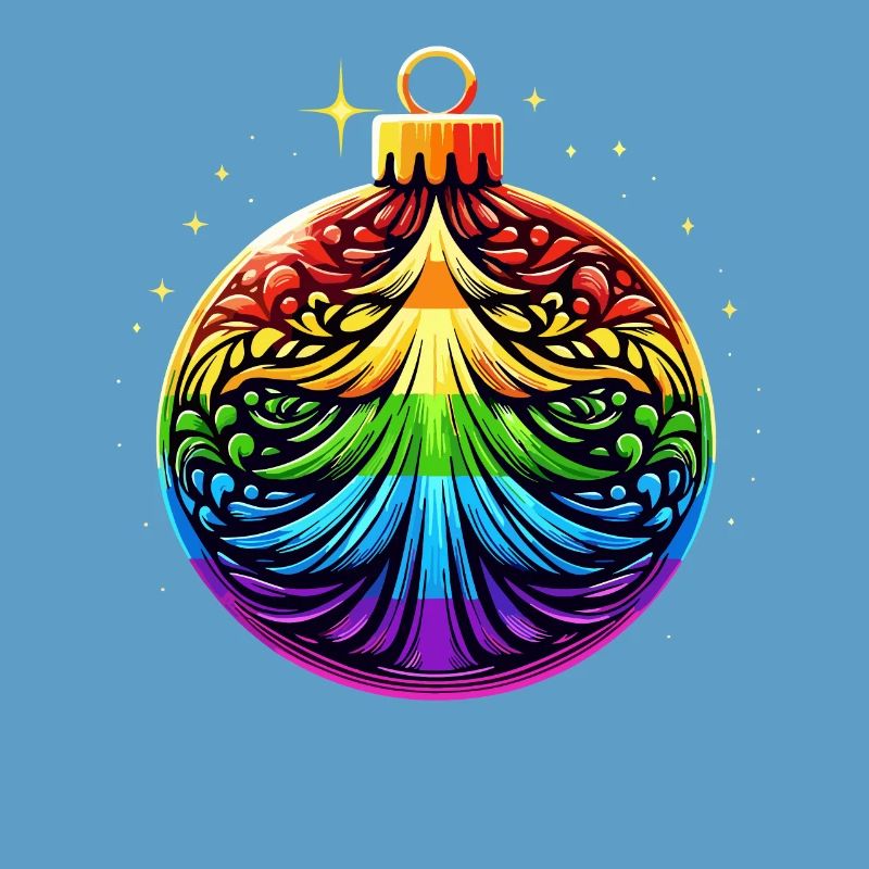 Regenbogen Weihnachtskugel mit Tannenbaum Ornament