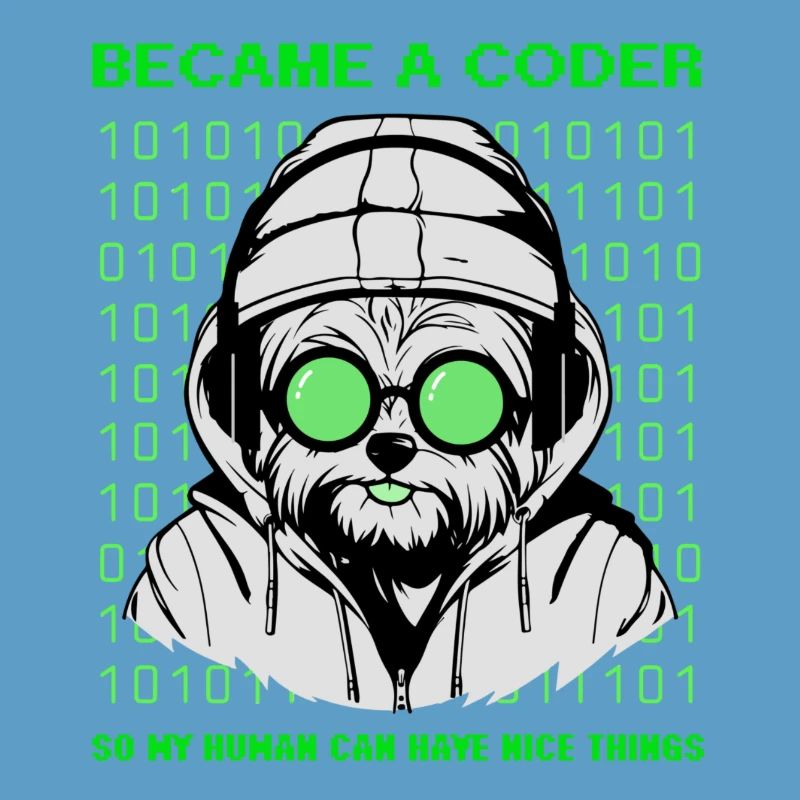Became a Coder – Hacker Dog Binary Look
