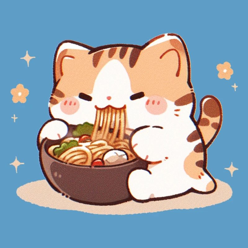 Katze isst Spaghetti Meme