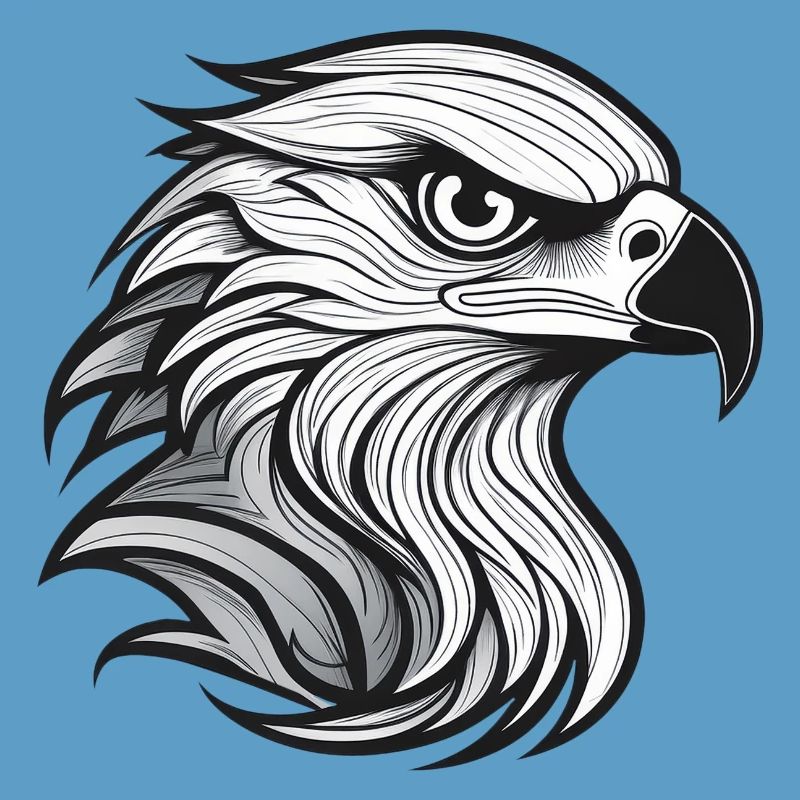 Expressionist eagle head-laying