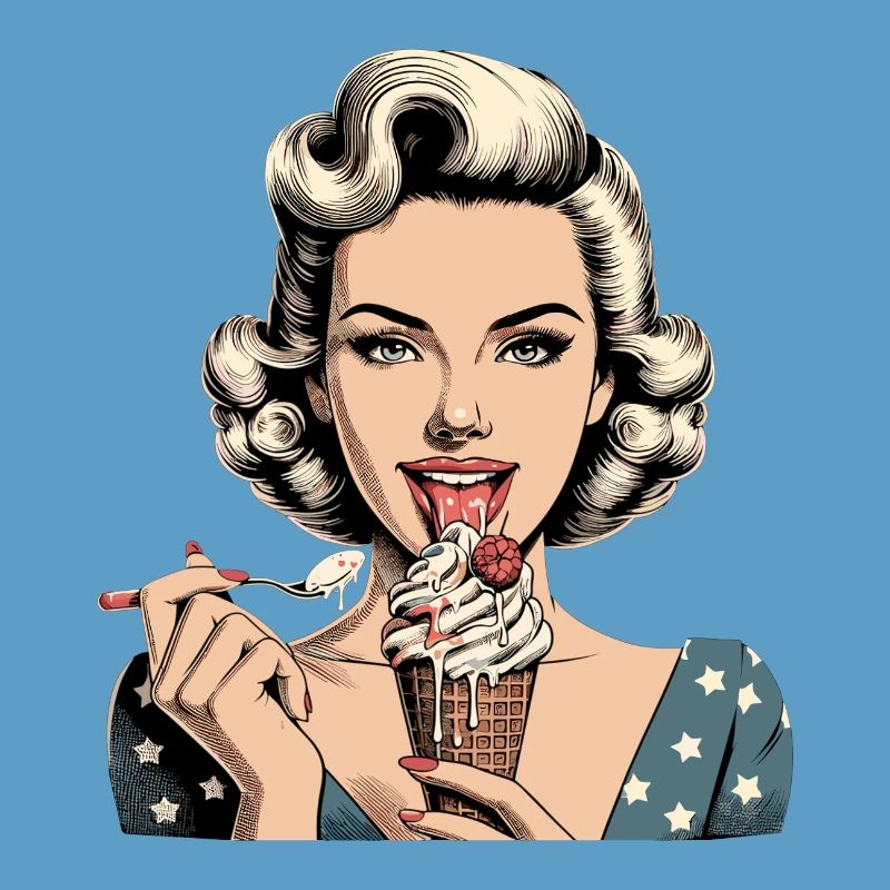 Pin Up Retro Rockabilly Eiscreme Softeis Geschenk