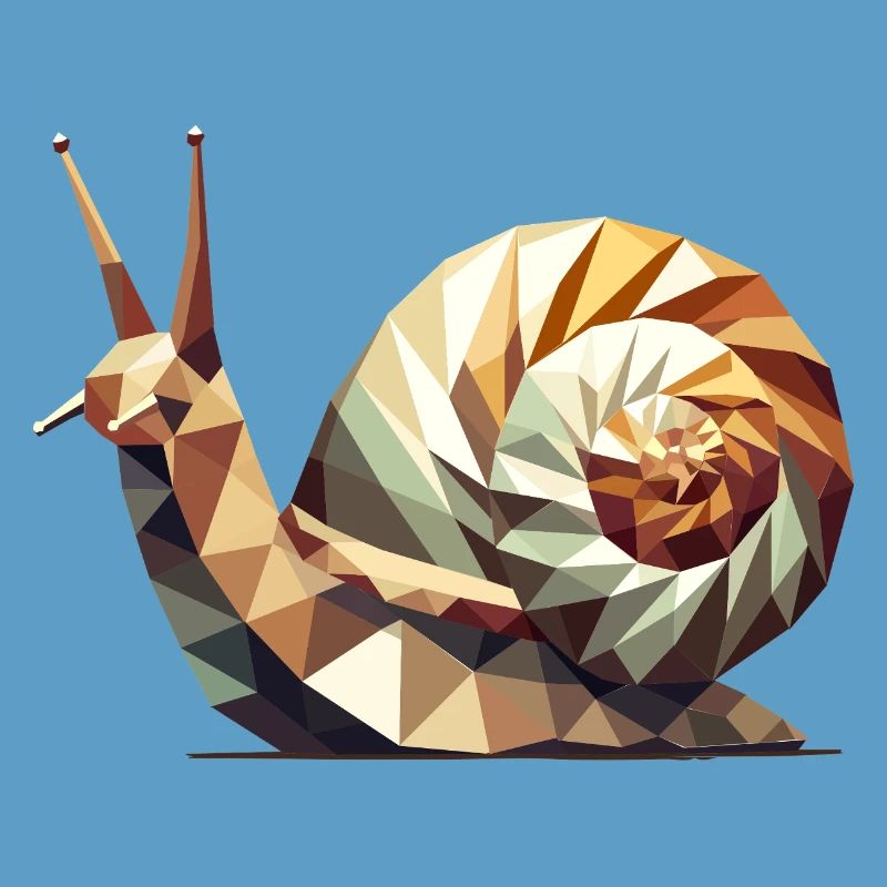 Geometric Snail – Stylized Low-Poly Art