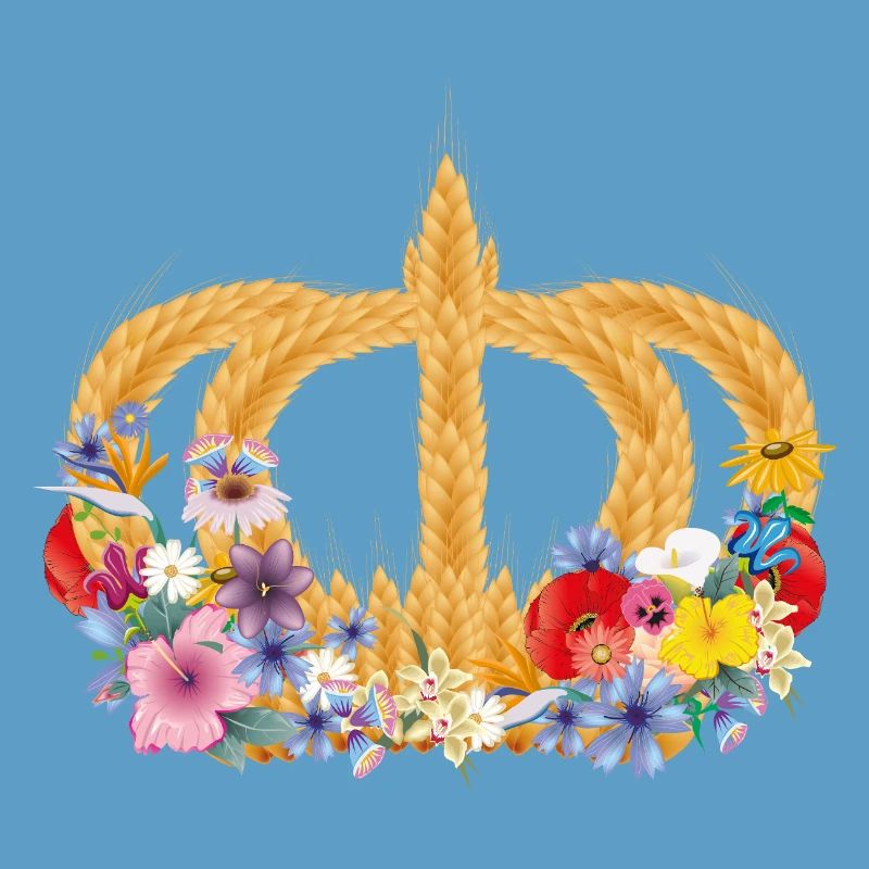 Couronne de blé avec des fleurs – symbole de la nature et de la récolte