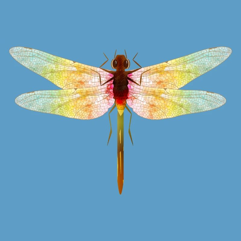 Libellule irisée – motif insecte en filigrane