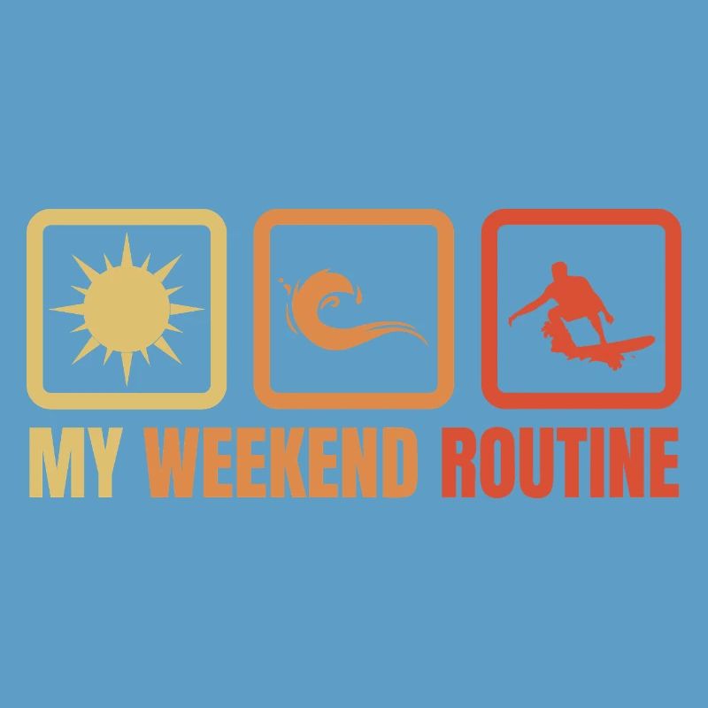 Surfer Wochenendroutine