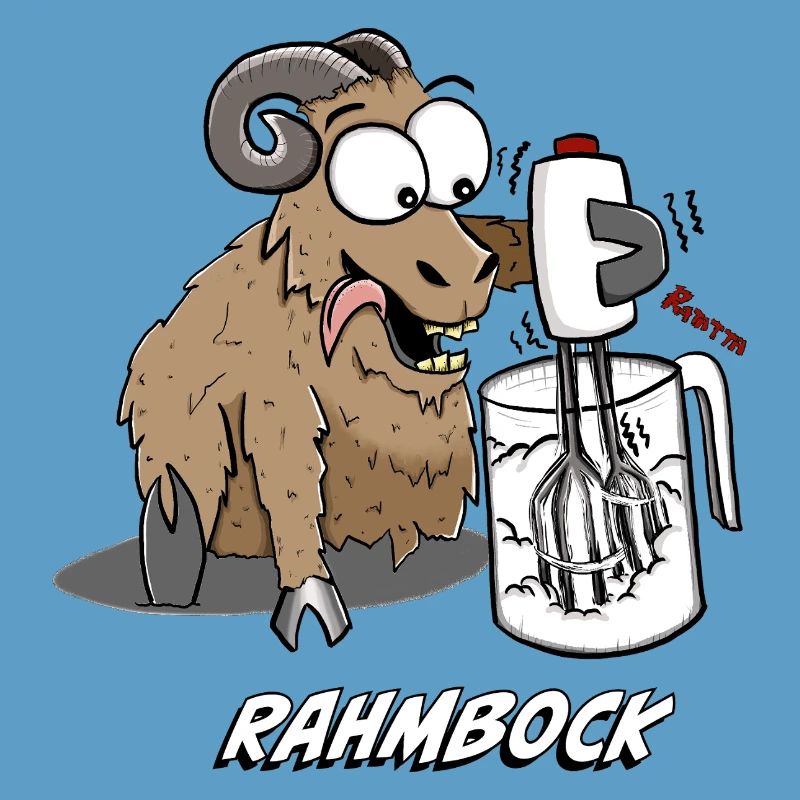 Humorous Bock with Kitchen Mixer