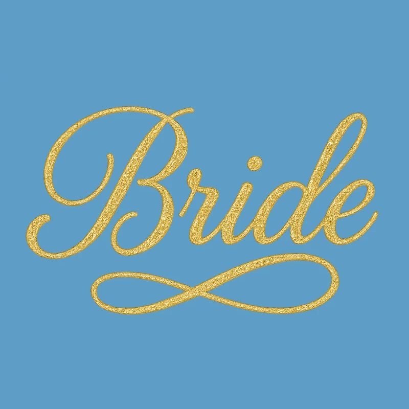 Conception élégante de script de mariée en or