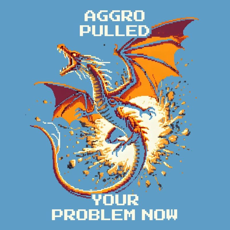 Aggro gezogen – dein Problem | Drache Pixel Art