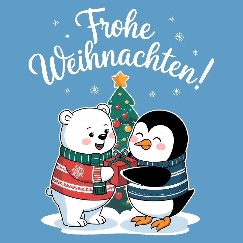 Eisbär Pinguin Weihnachtspullover süß Weihnachten