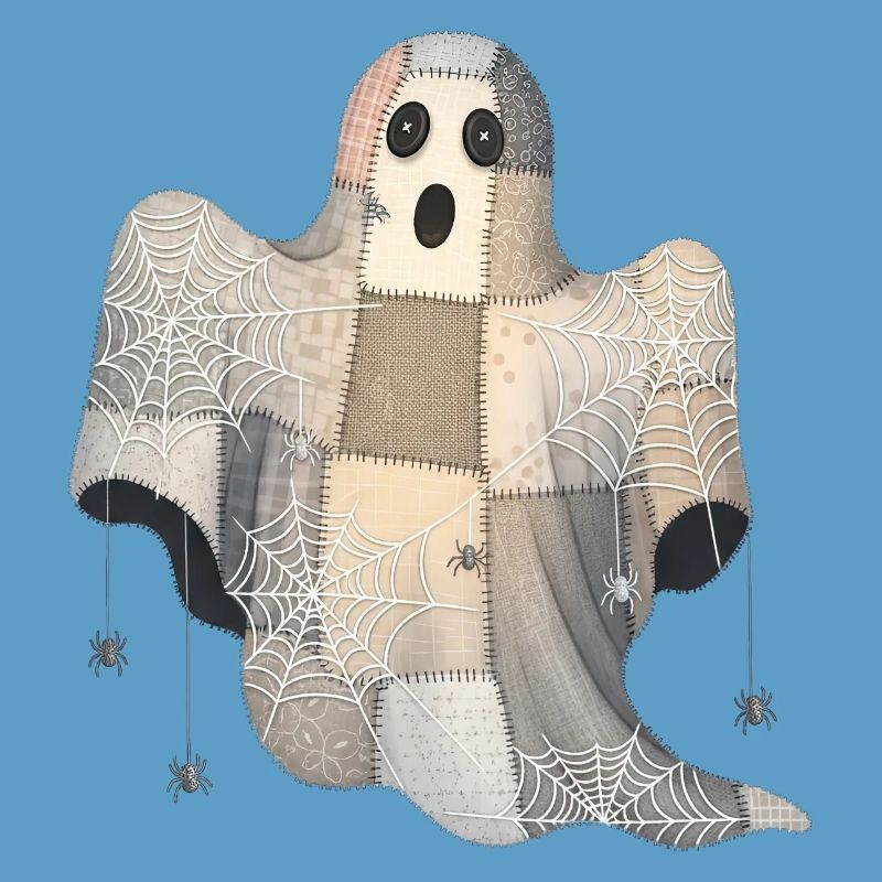 Patchwork Ghost with Spider Webs