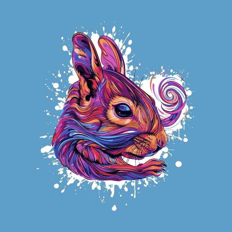 Psychedelischer Eichhörnchenkopf