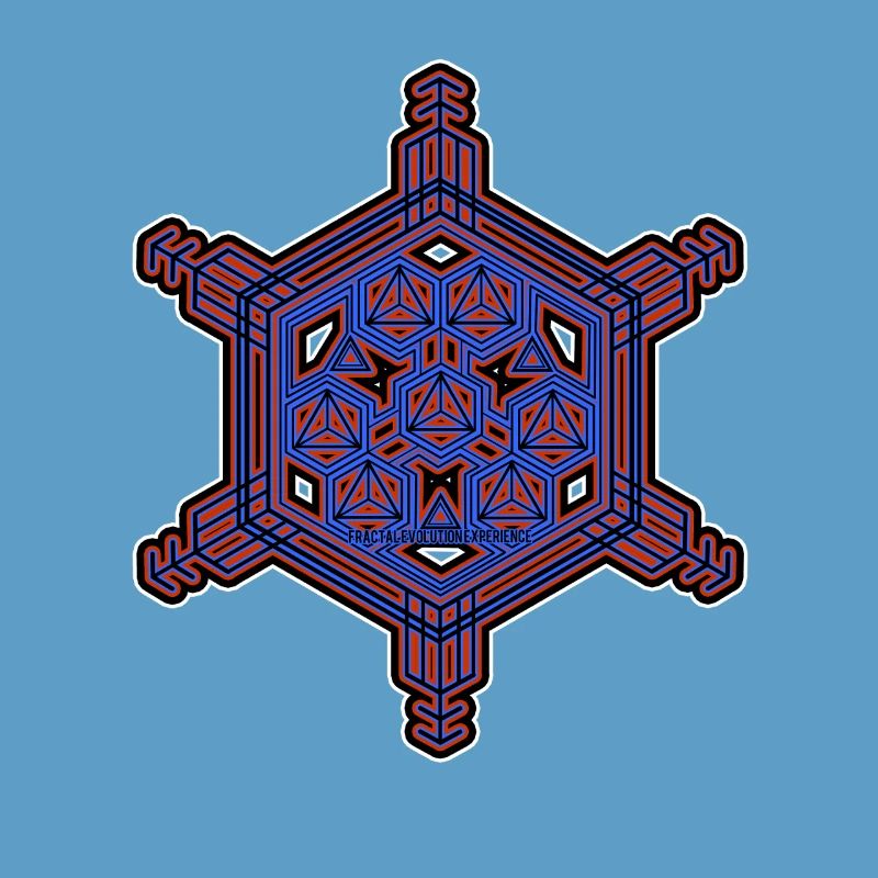Expérience d’évolution fractale Motif hexagone étoile