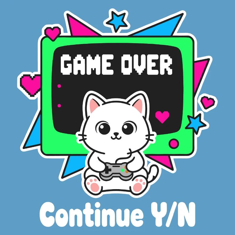 Retro Katzen Controller Game Over