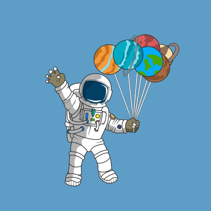 Astronaute 4e anniversaire : design d’enfant de la planète spatiale