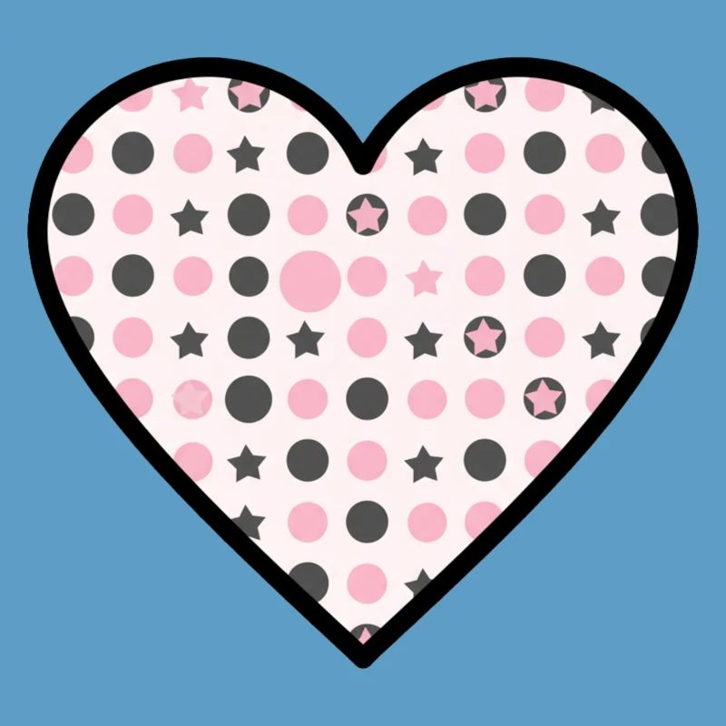 Heart Pattern Star Dots Cute Vector