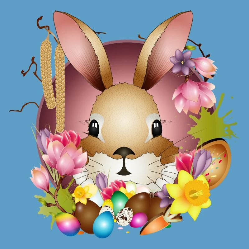 Adorable Easter bunny with Easter decoration
