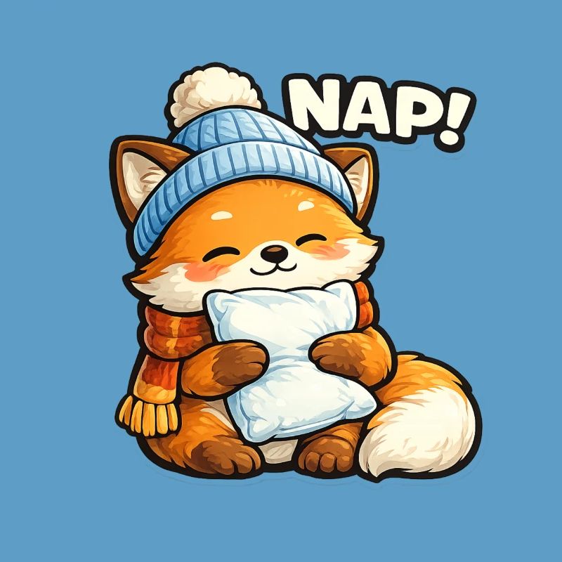 Winter cuddle fox with hat