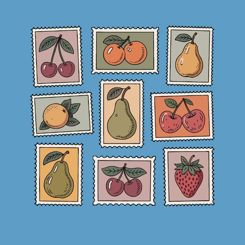 Pastel Fruit Stamp Pattern
