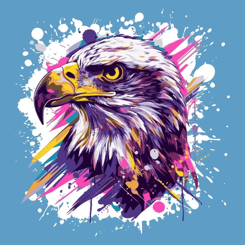 Color Explosion Eagle Head Art