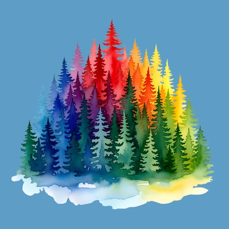 Regenbogenwald Silhouette Rainbow forest