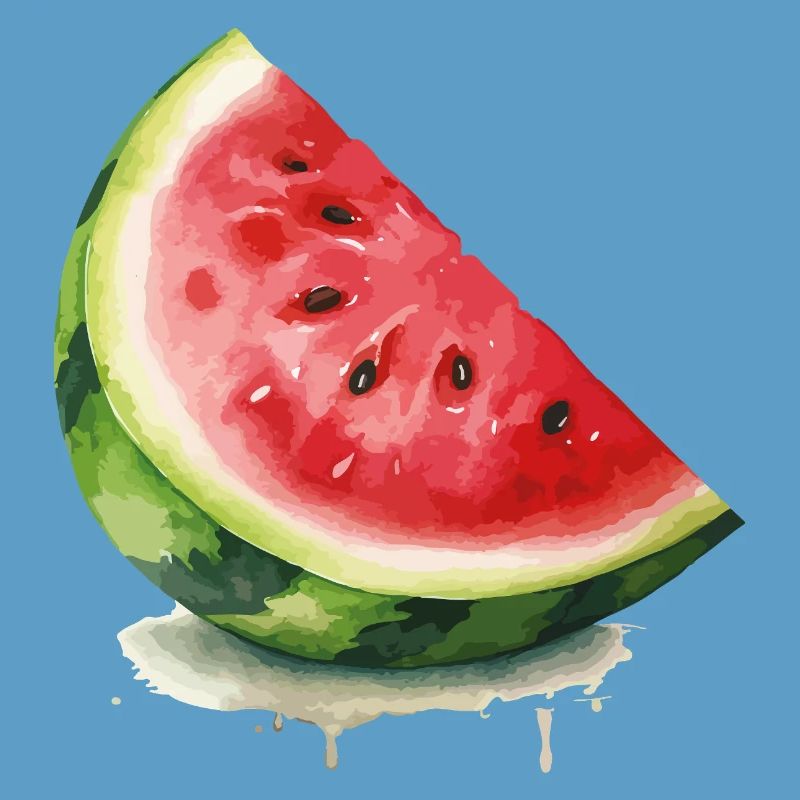 Tranche de pastèque à l’aquarelle