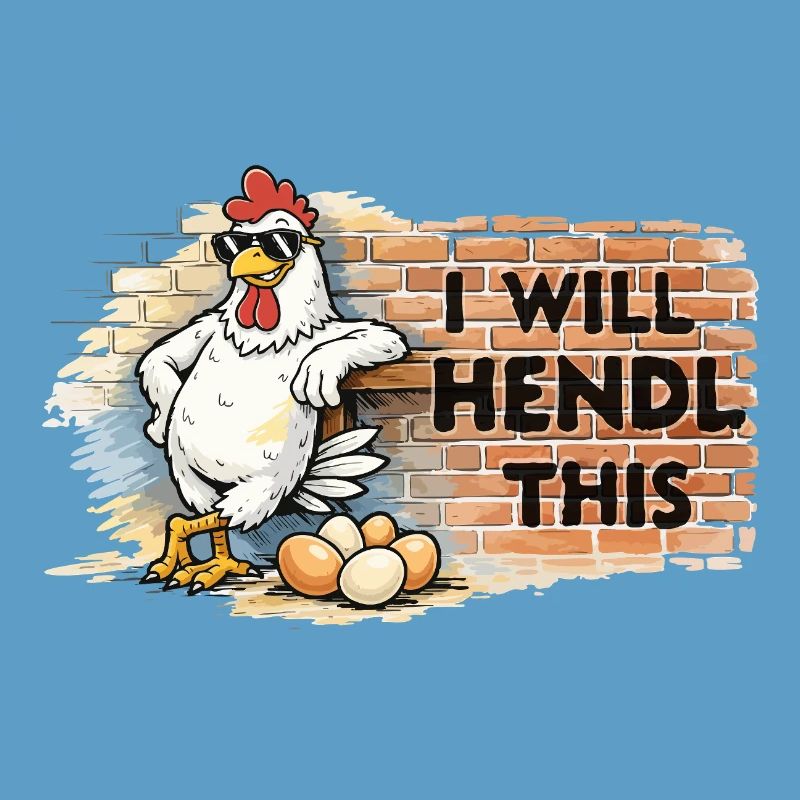 Graffiti-Huhn mit Spruch I WILL HENDL THIS
