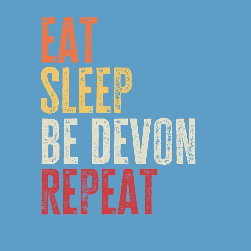 Eat Sleep Be Devon Repeat Retro Name