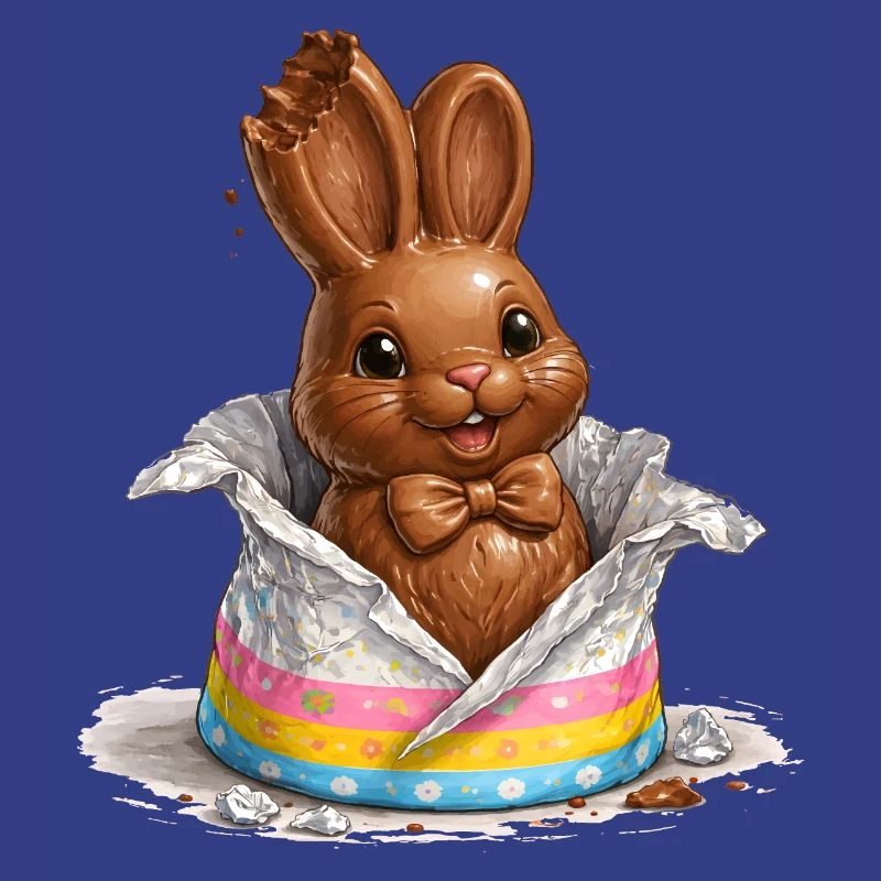 Chocolate bunny in Easter egg
