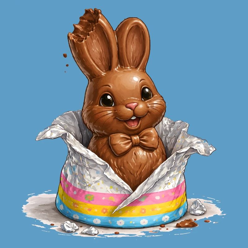 Chocolate bunny in Easter egg