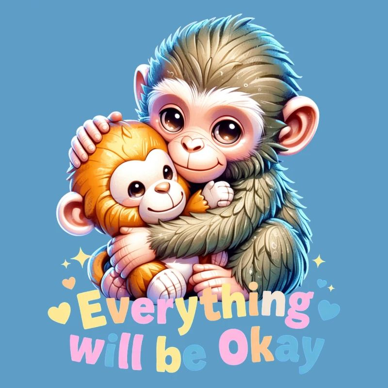 Everything Will Be Okay Monkey Hug