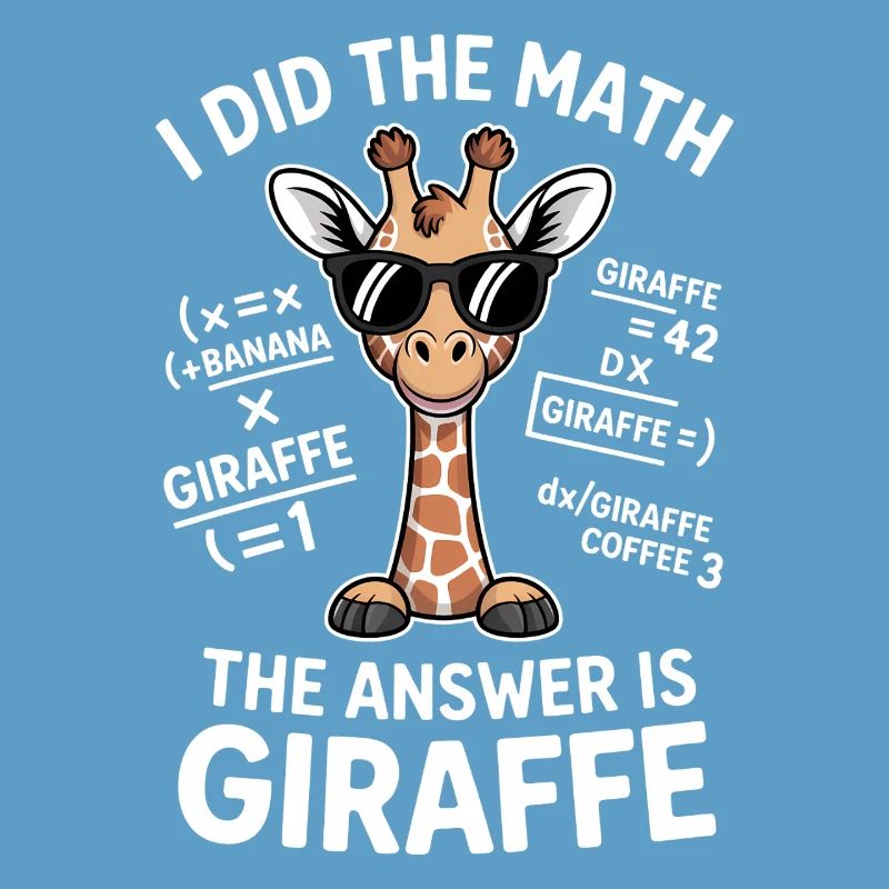 Math Sayings Giraffe Funny Math Gift