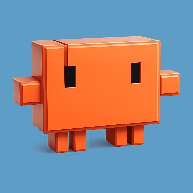 Claude Code Pixel 3D Mascot Cute Dev Sticker