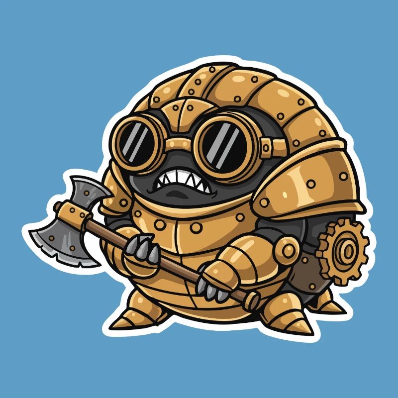 Sowbug Warrior Steampunk Axe Copper Armor