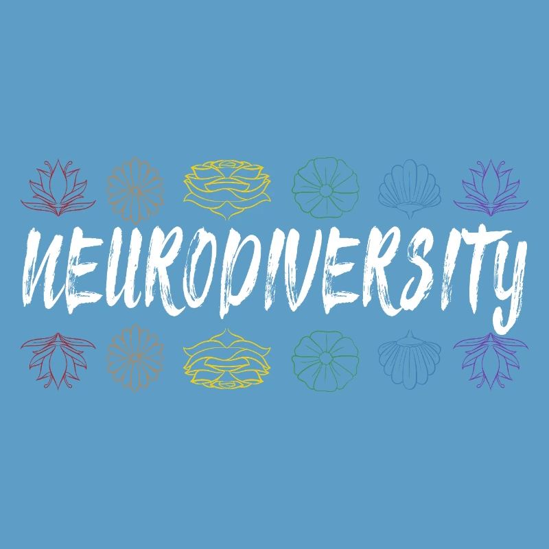 Neurodiversité Typographie florale arc-en-ciel