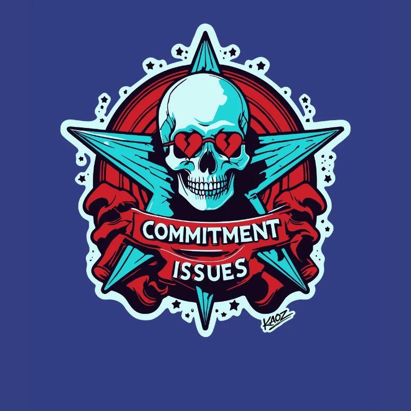 Commitment Issues Skull Badge