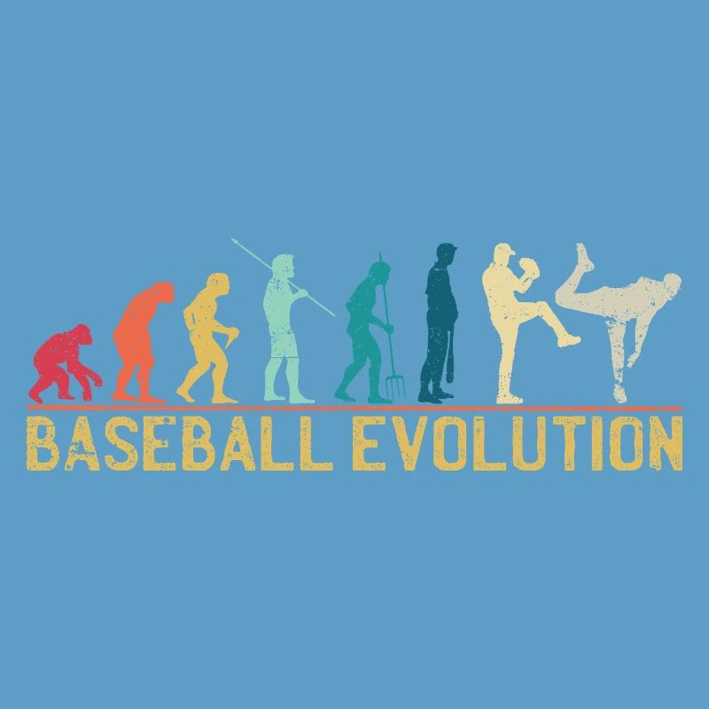 Baseball Evolution Illustration
