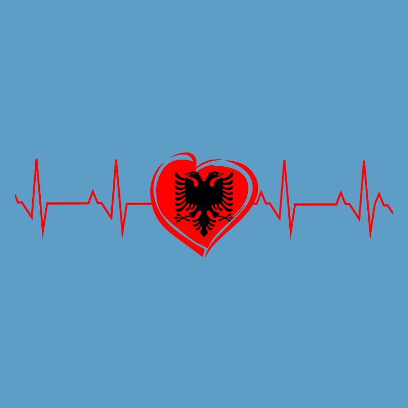 Albanien Herz EKG Herschlag Herzfrequenz Geschenk