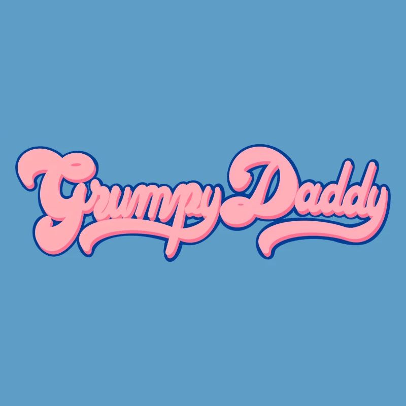 Grumpy Daddy Retro Script - Color "Bubble Gum"