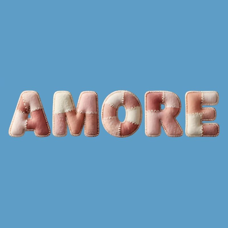 Cadeau patchwork en point peluche Amore