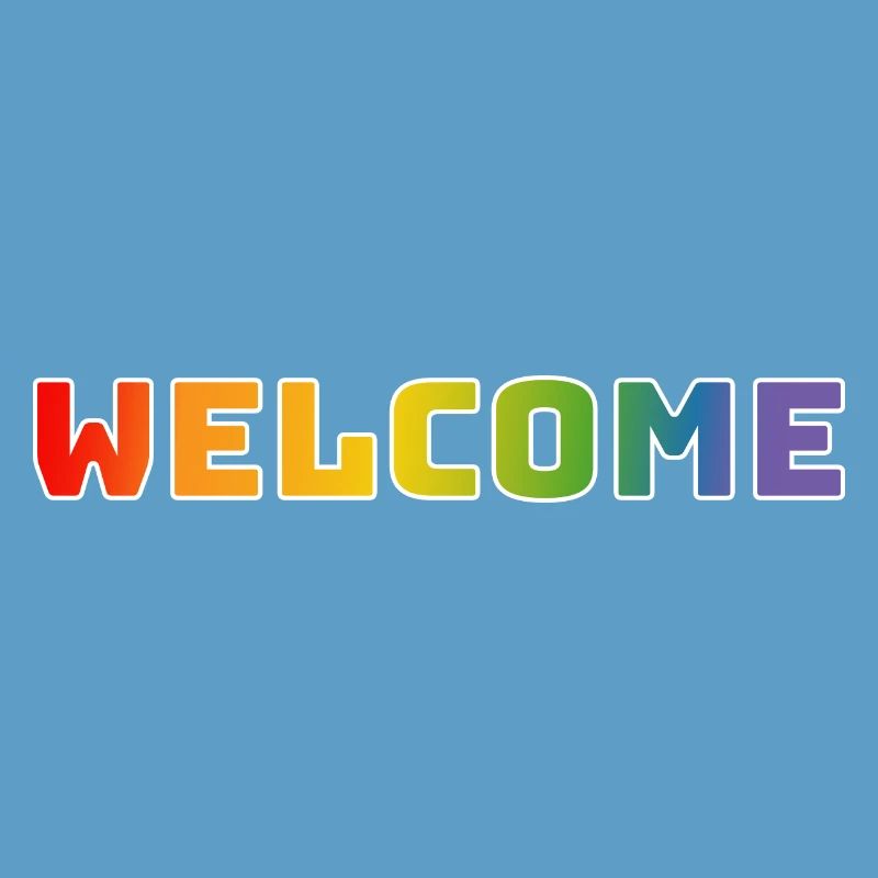 Regenbogen welcome weiss