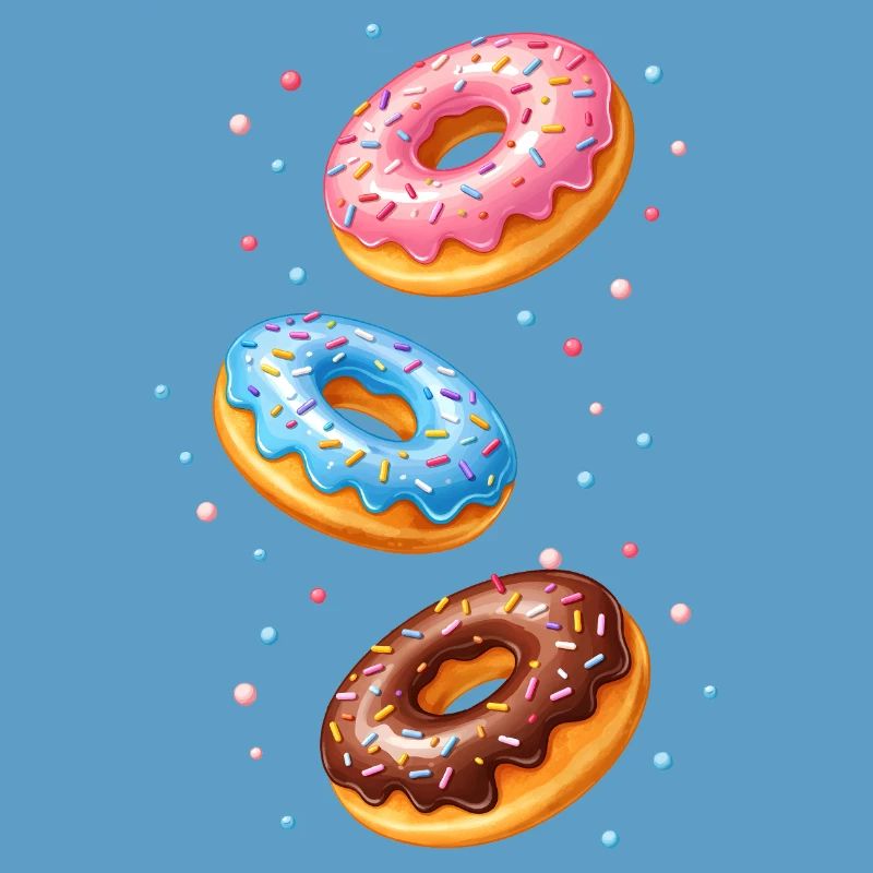 Ensemble d’illustrations de beignets colorés