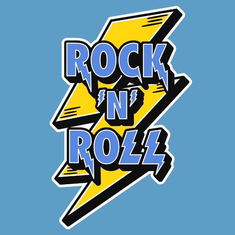 Rock'n'Roll-Logo mit Blitz