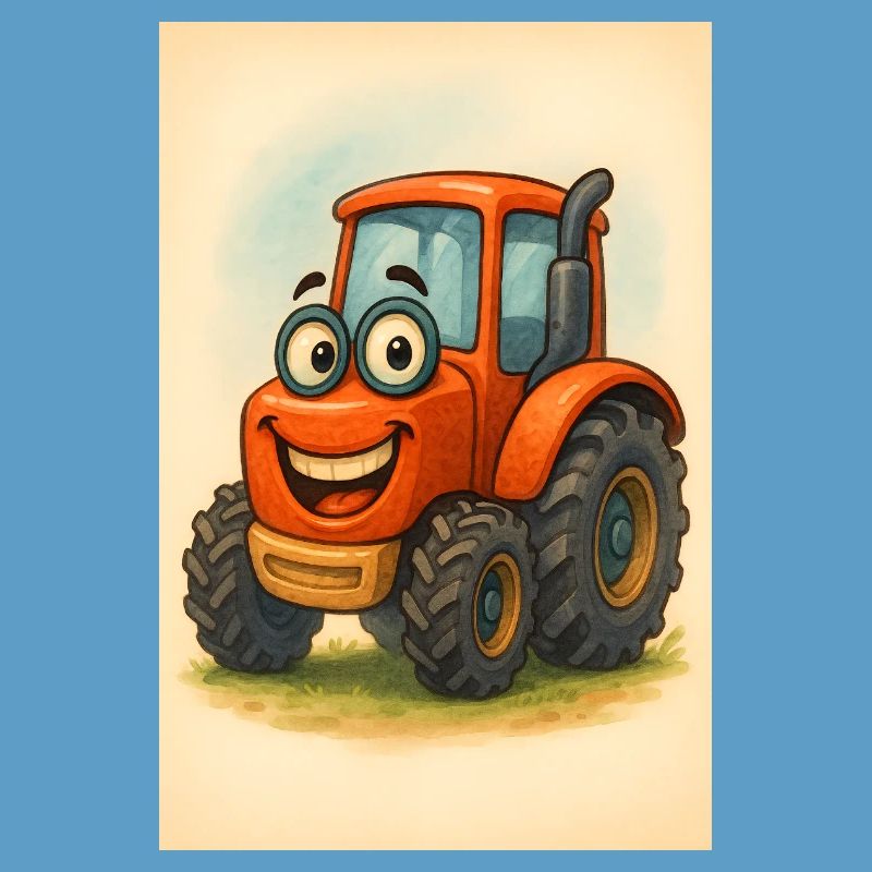 Glücklicher Traktor mit Gesicht