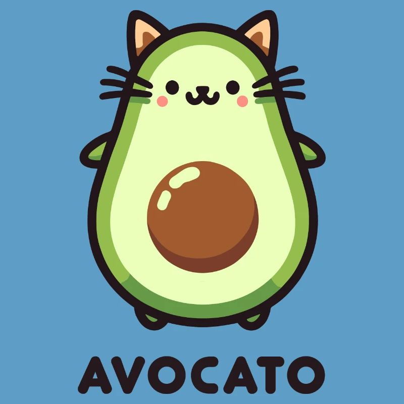 Mignon Avocato Chat Ami Jeu De Jeu Conception