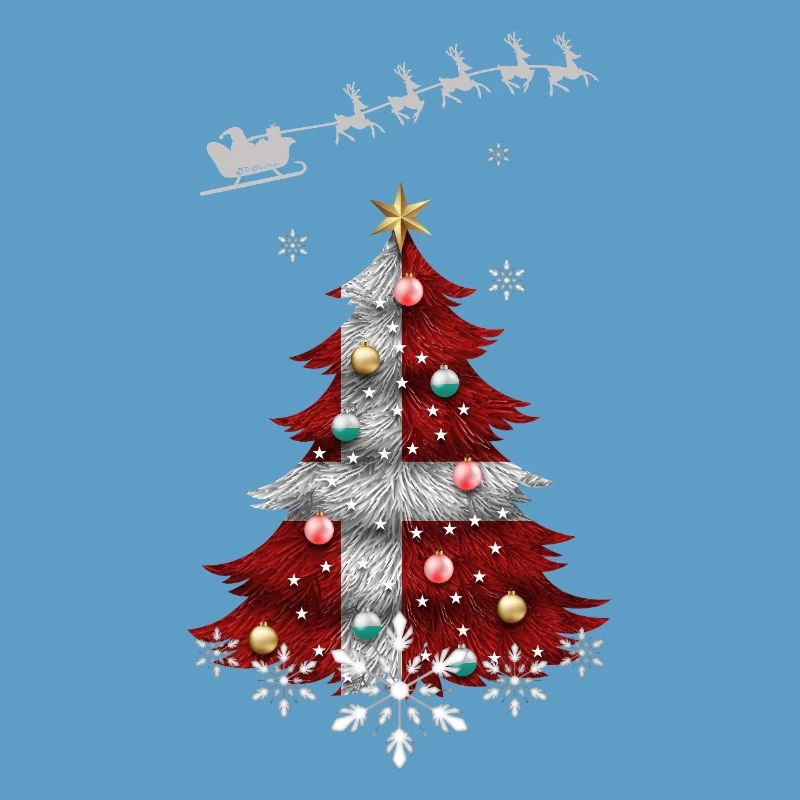 Sapin de Noël avec drapeau du Danemark