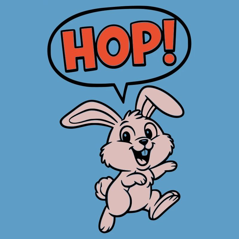 HOP! Bunny Jumping Comic Action Vector