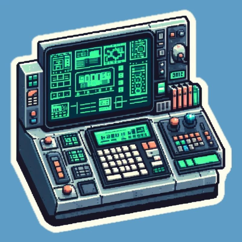 Retro Computer Console Neon