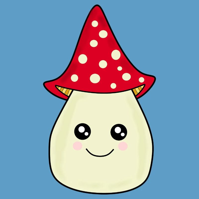 Kawaii champignon Toadstool mignon rouge avec visage