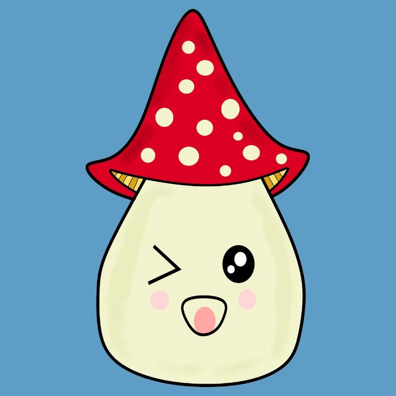 Kawaii champignon Toadstool mignon rouge avec visage