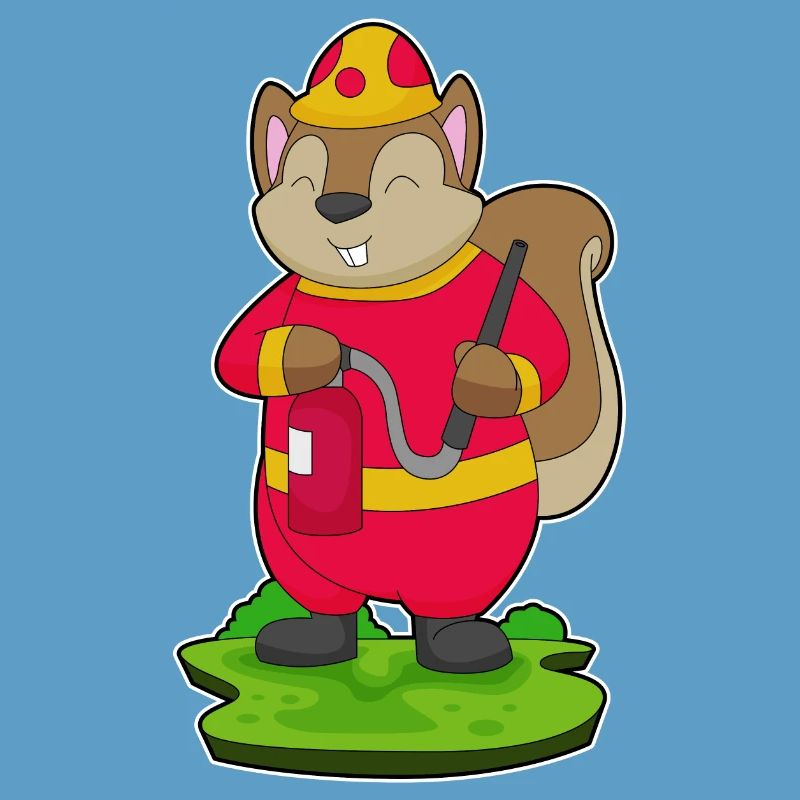 Squirrel Firefighter Fire Extinguisher Fire Brigade
